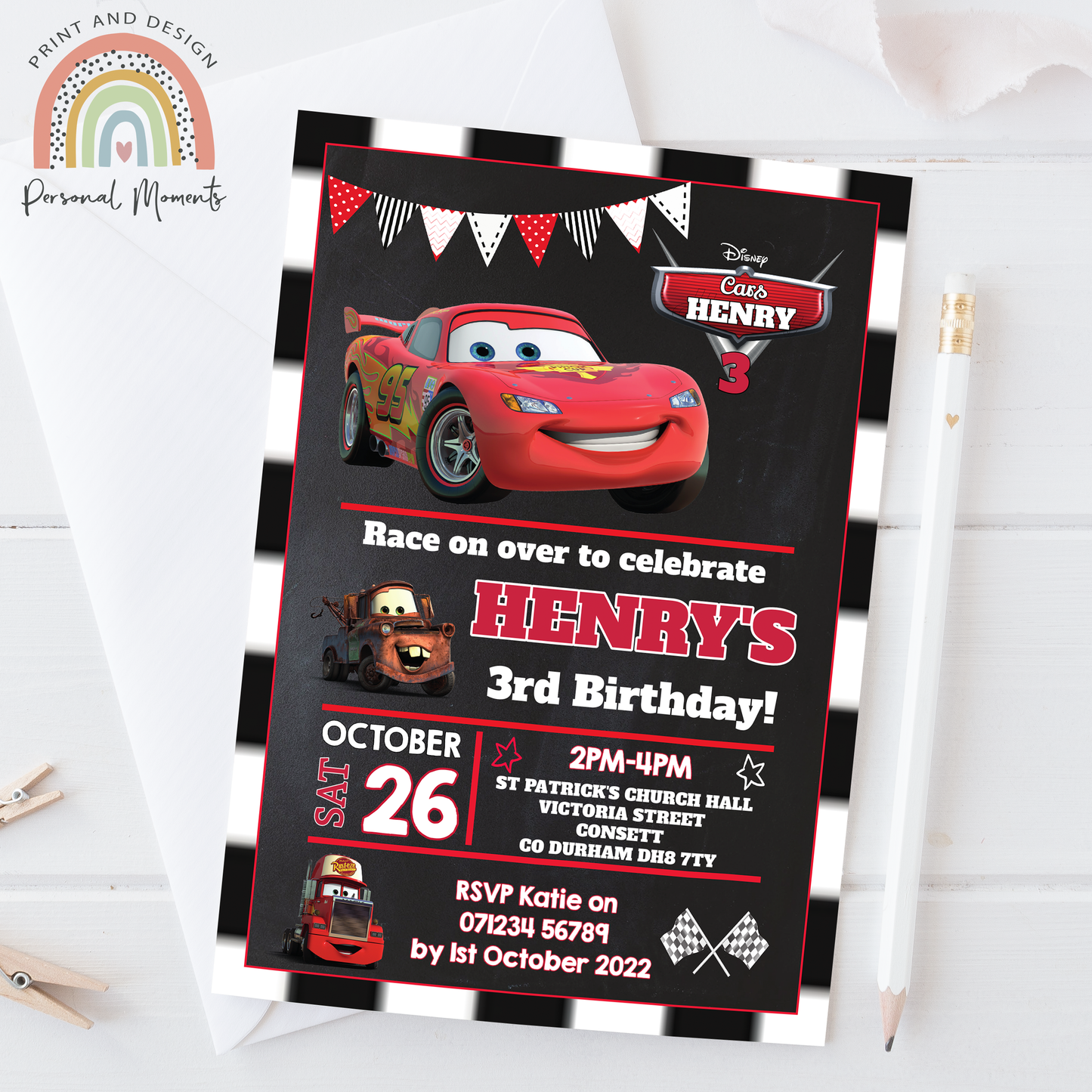 Personalized Cars Birthday Invitations - Cars Invites