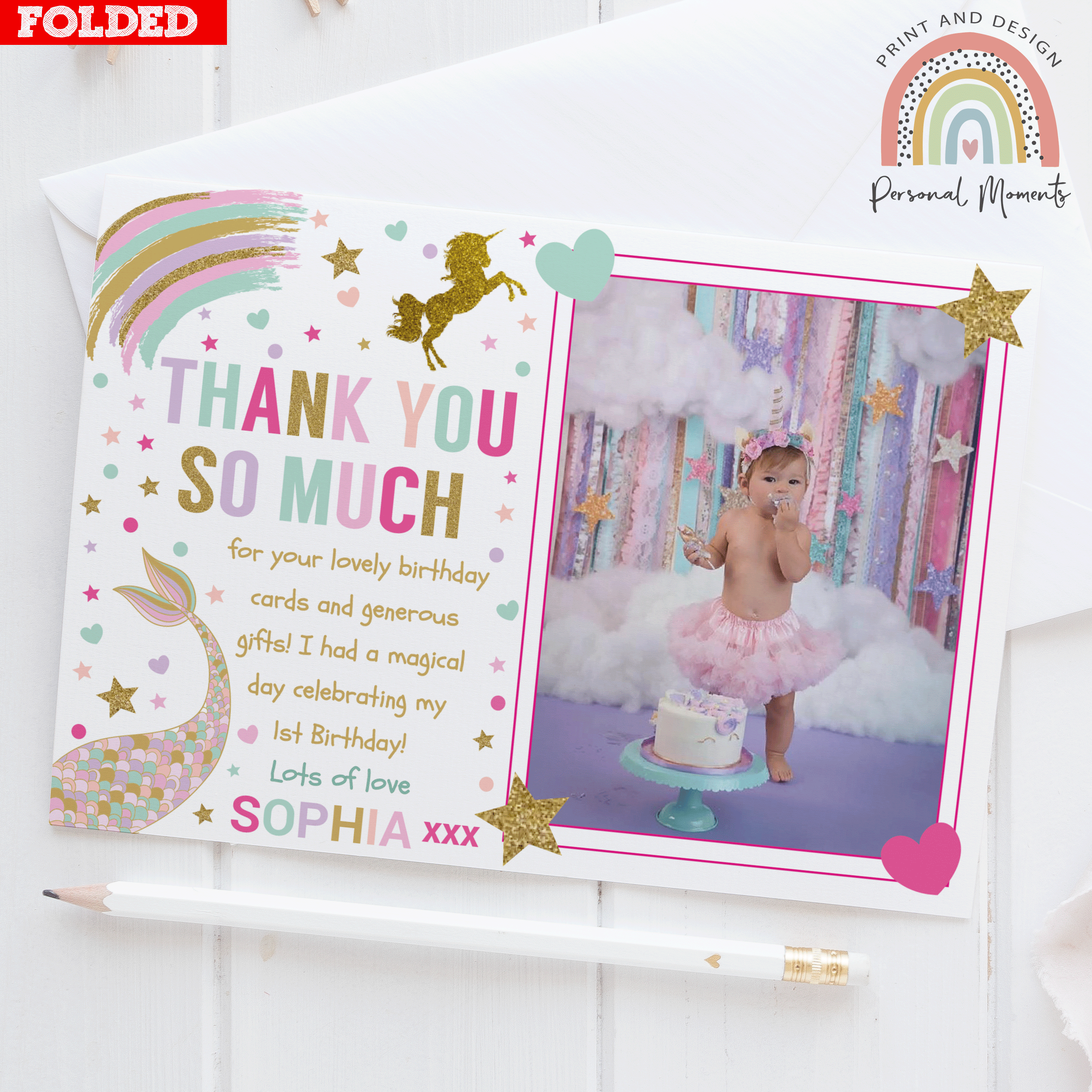 personalmoments-thank-you-card-unicorn-glitter-folded