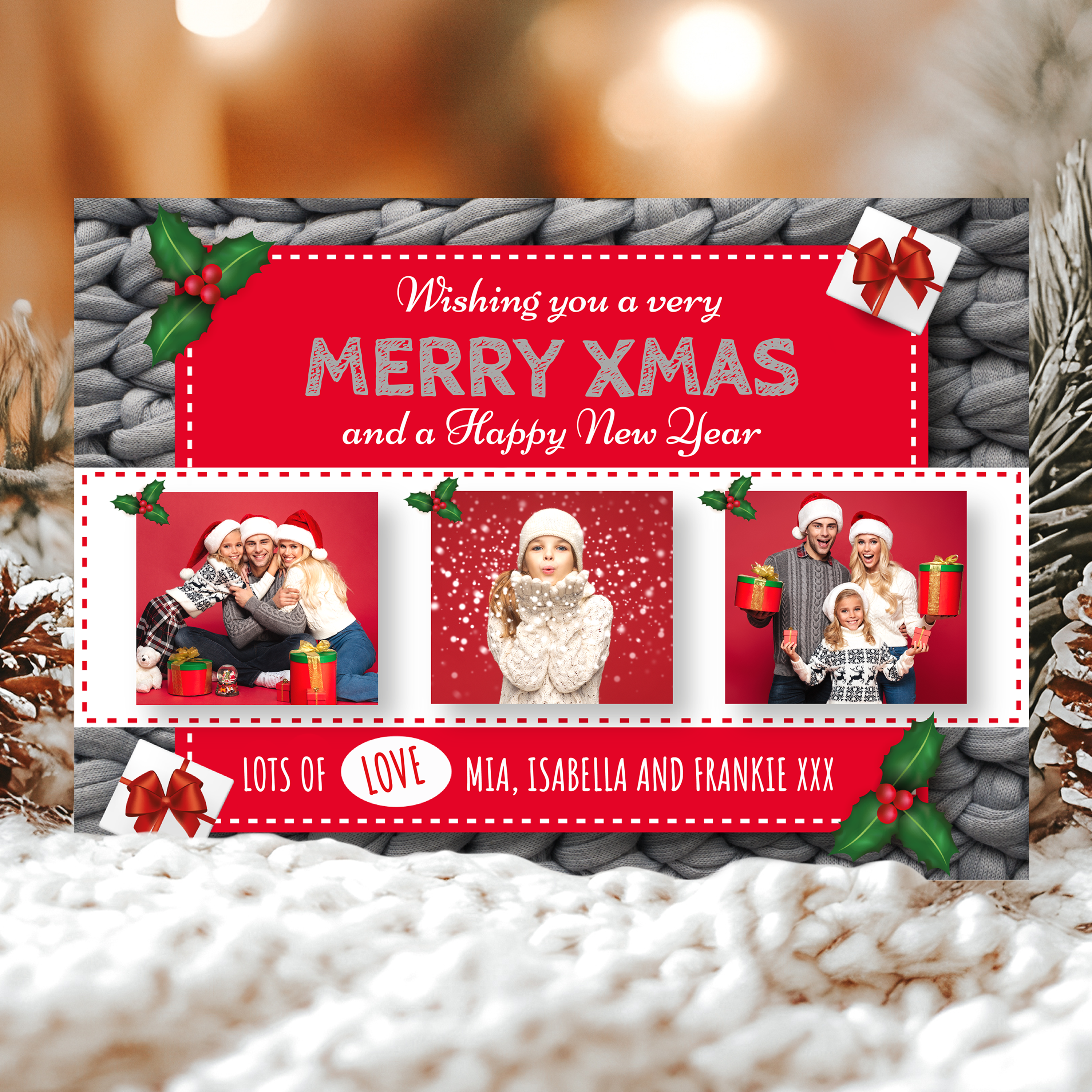 FLAT Custom Christmas Cards, Picture Christmas Cards