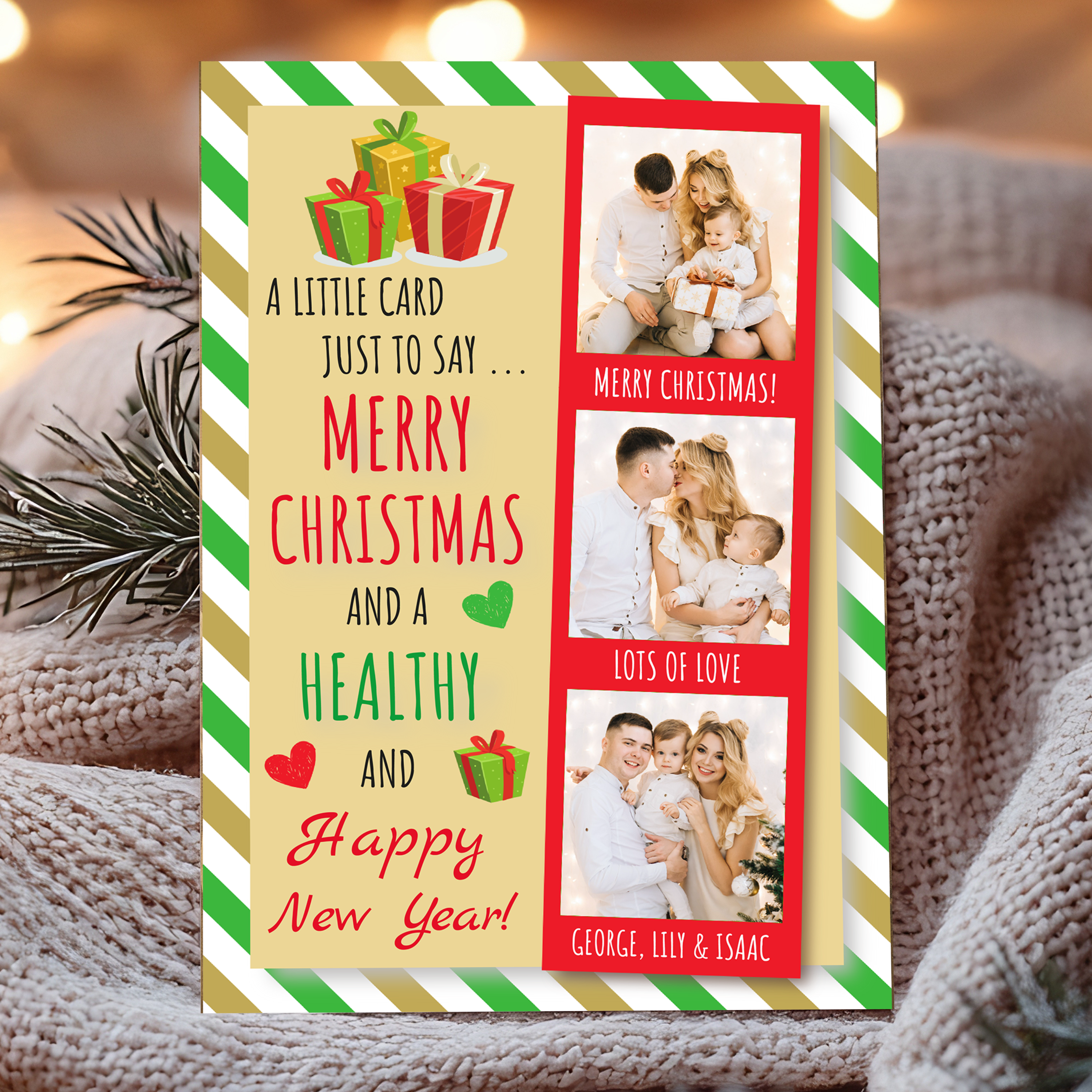 FLAT Children Photo Christmas Cards, Personalized Christmas Cards