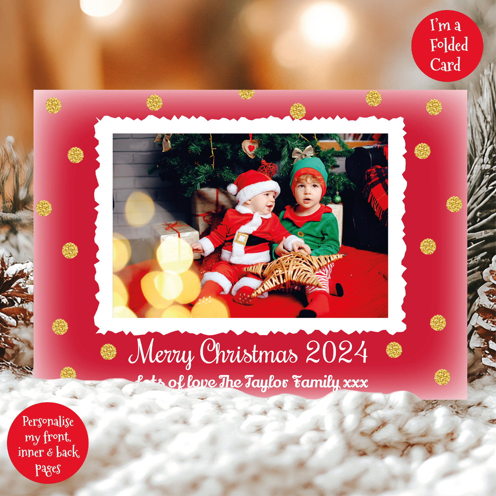 a christmas card with a picture of a santa clause