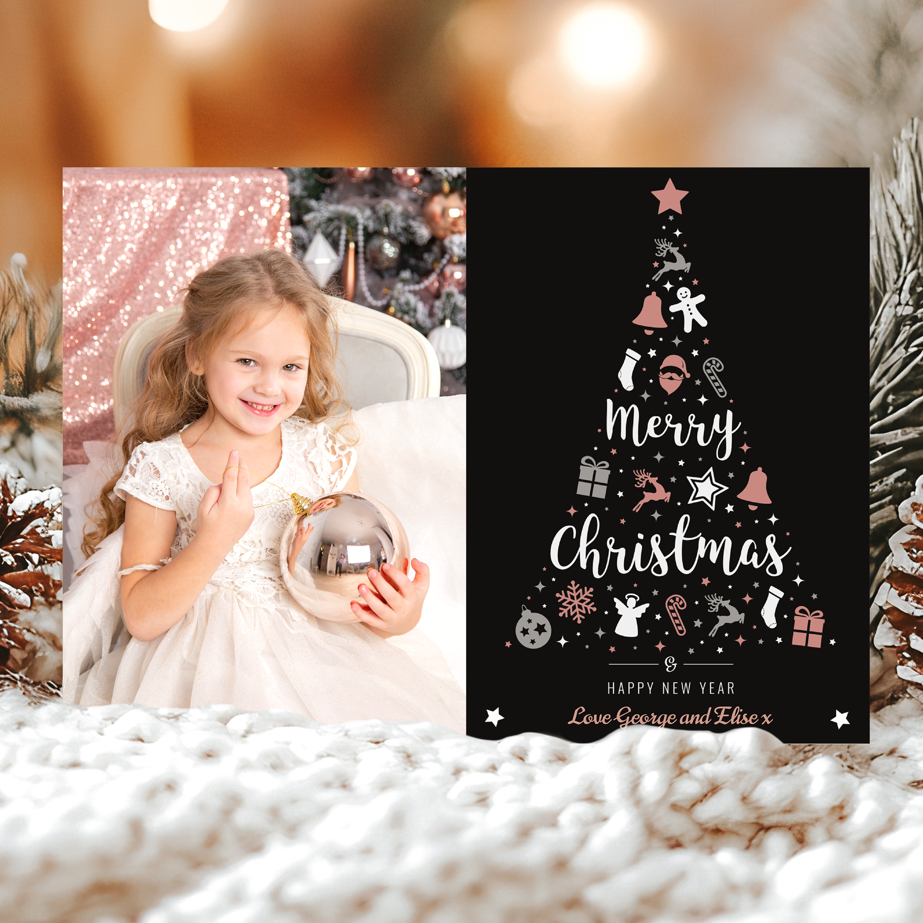 FLAT Photo Greetings Thank You Card Pack, Christmas Thank You Cards With Photos