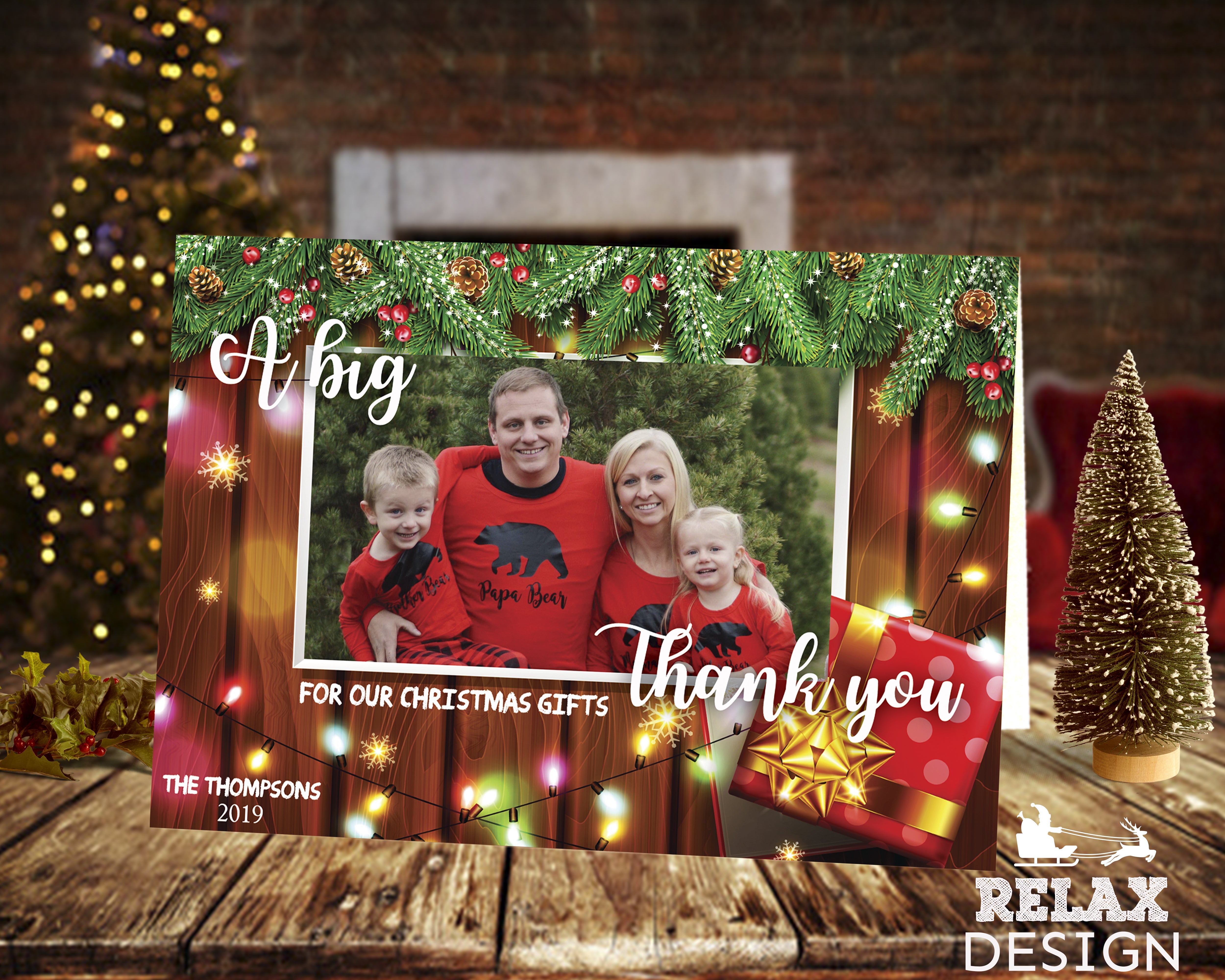 FLAT Personalized My First Christmas Thank You Cards, Family Christmas Thank You Cards
