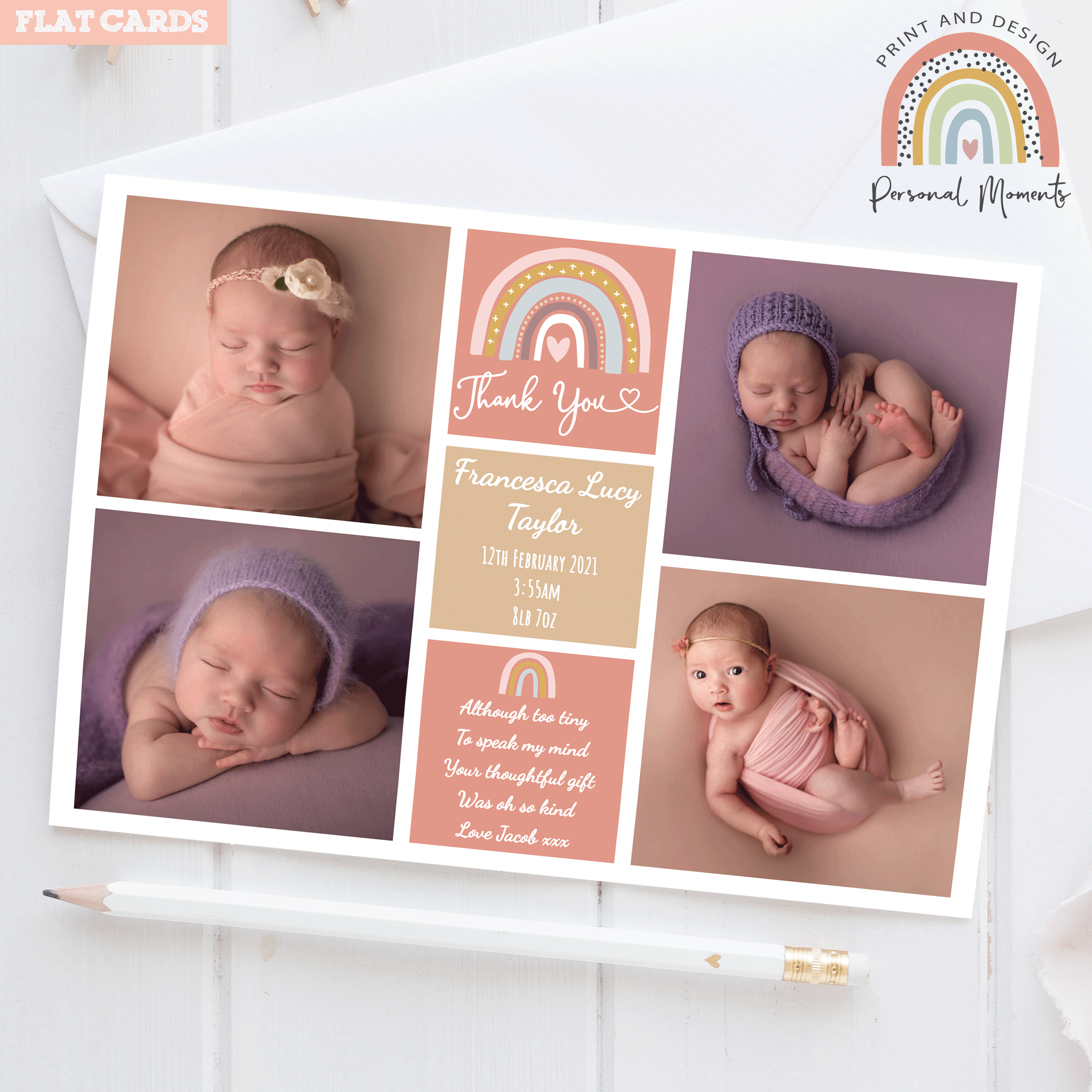 Baby Thank You Cards for Girls