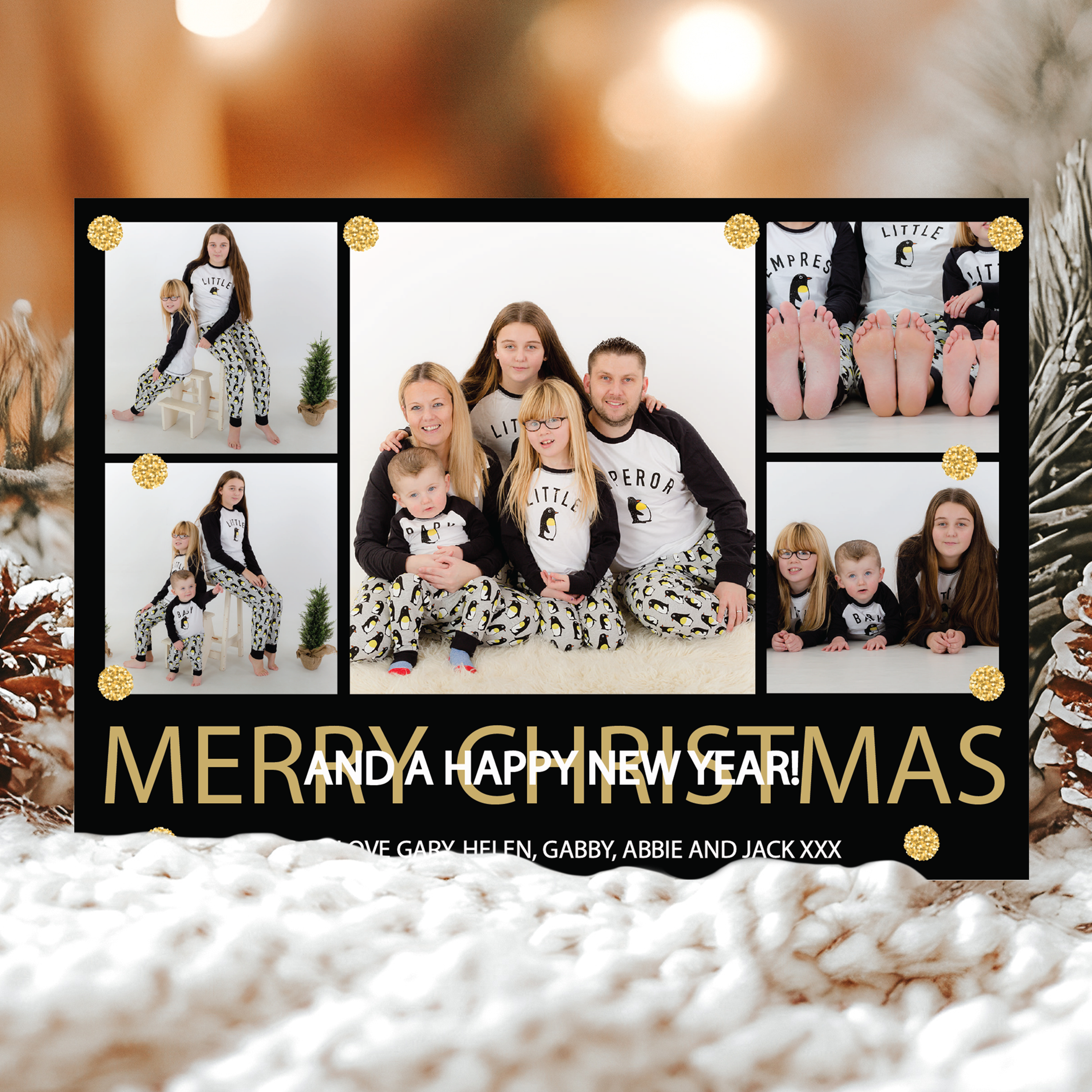 FLAT Christmas Photo Cards, Personalized Photo Xmas Card